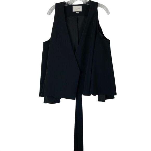ALEXIS Blazer Jacket Kimono XL Black Wrap Tie Cut-Out Bell-Long-sleeve Lined - Picture 6 of 16